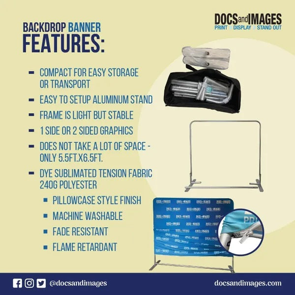BACKDROP PILLOW CASE TUBE DISPLAY - 2-SIDED