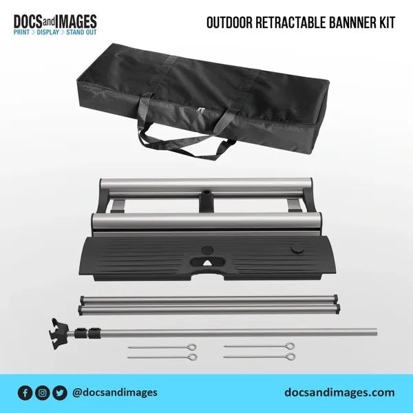RETRACTABLE BANNER KIT - OUTDOOR (SINGLE OR DOUBLE BANNERS)