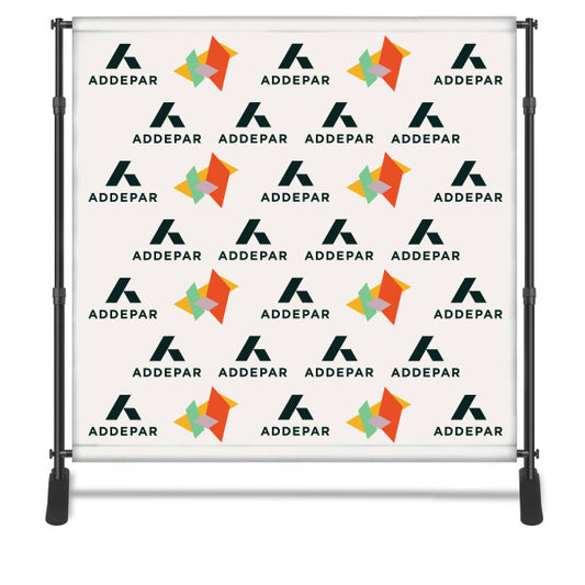 BACKDROP BANNER STEP-AND-REPEAT WITH STAND