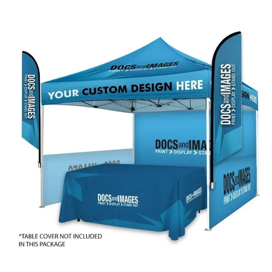 CUSTOM TENT WITH FULL AND HALF WALLS + FREE GRAPHIC DESIGN